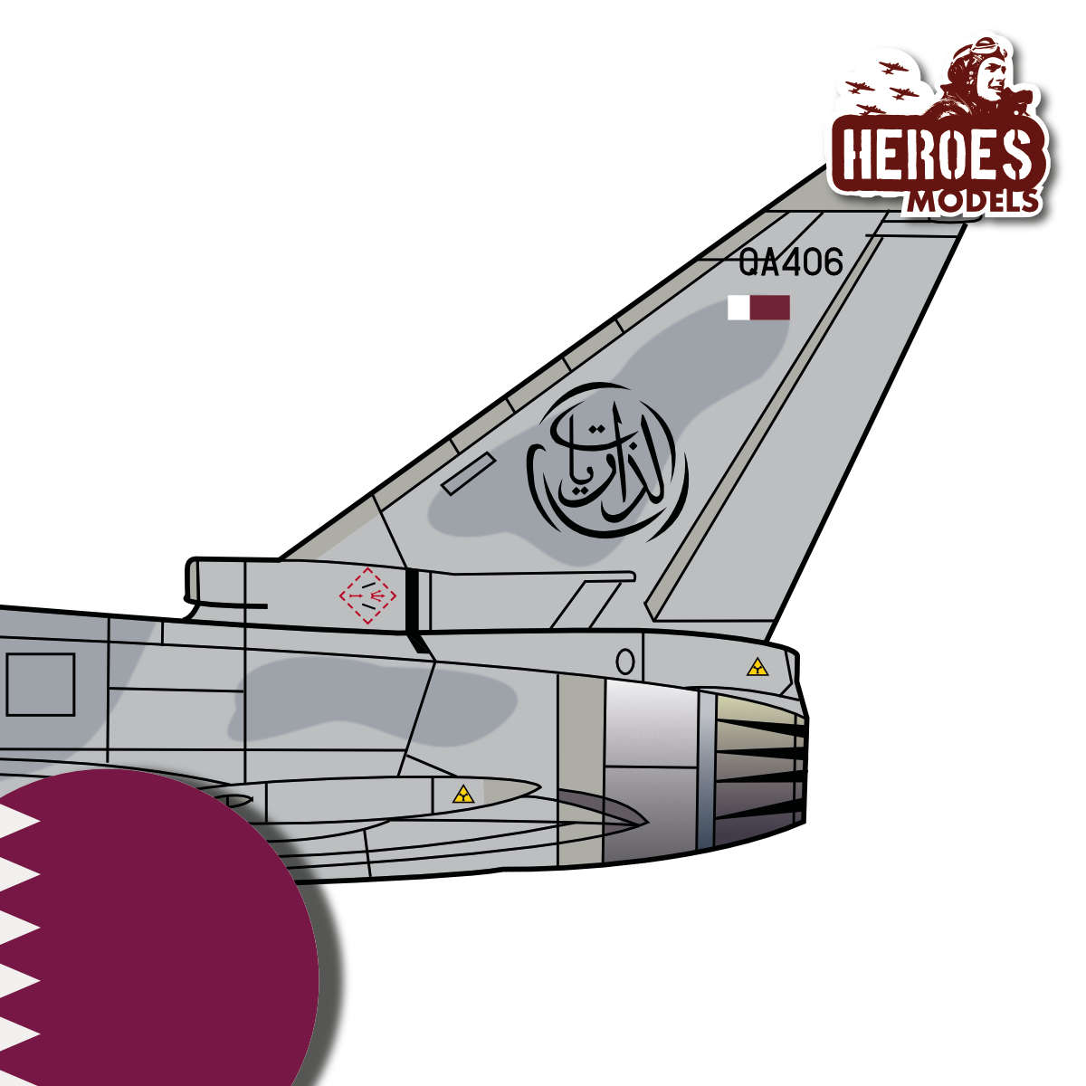 1/144 Eurofighter Typhoon F.2 | Qatar Air Force | ONE SHOT DECAL - Image 2
