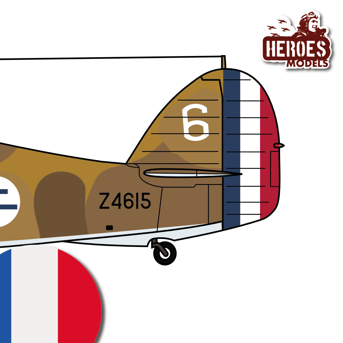 1/144 Hurricane MK.I Trop | Free French | ONE SHOT DECAL - Image 2