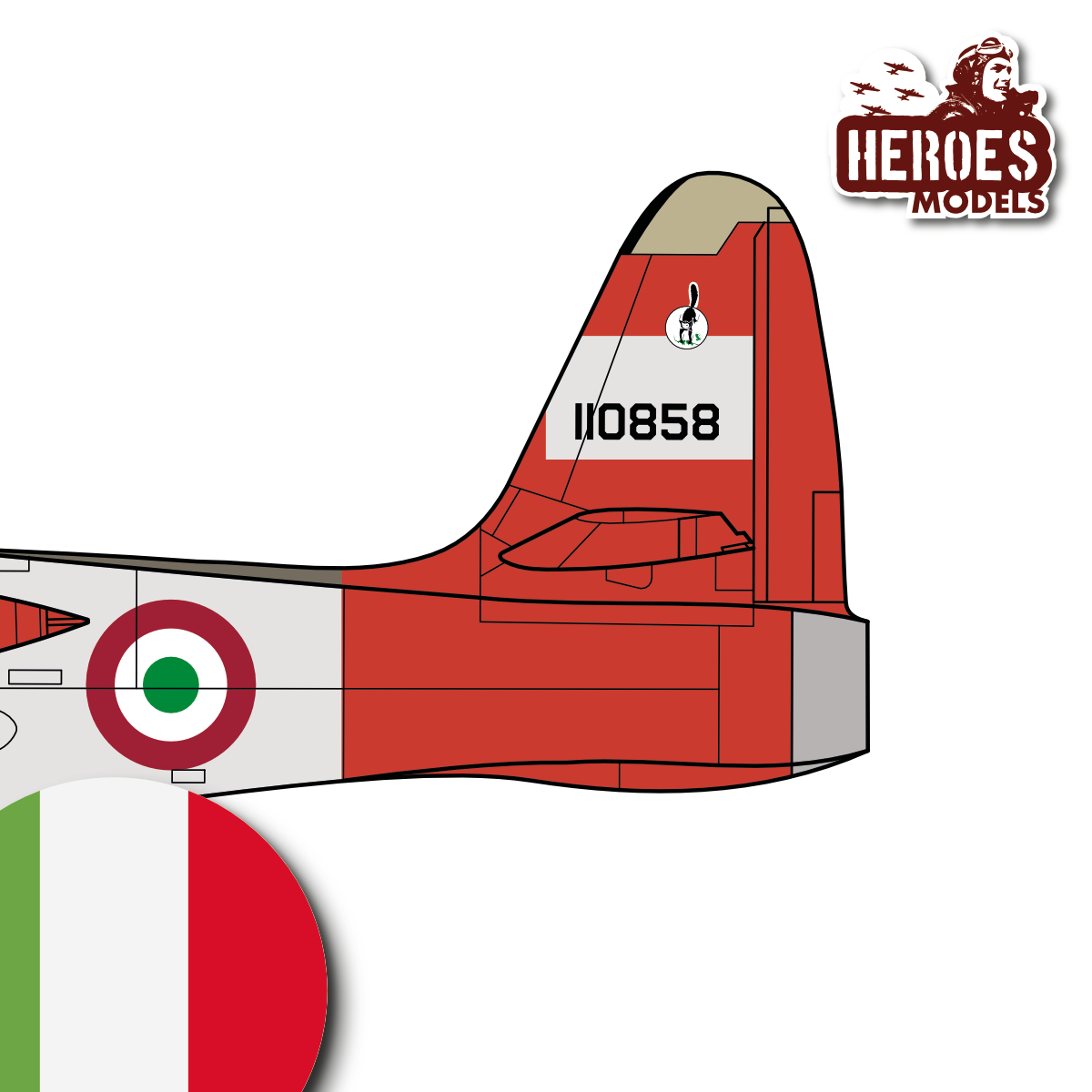 1/144 F-84G Thunderjet | Italian Air Force | ONE SHOT DECALS - Image 2